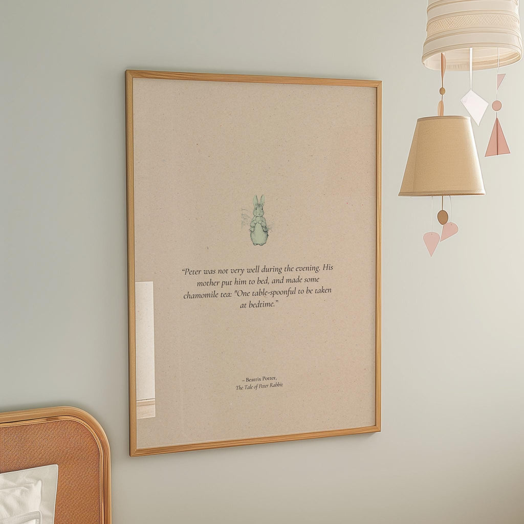 Peter Rabbit "Peter Was Not Very Well" | Nursery Room Decor | Literary Quotes | Bookish Gifts