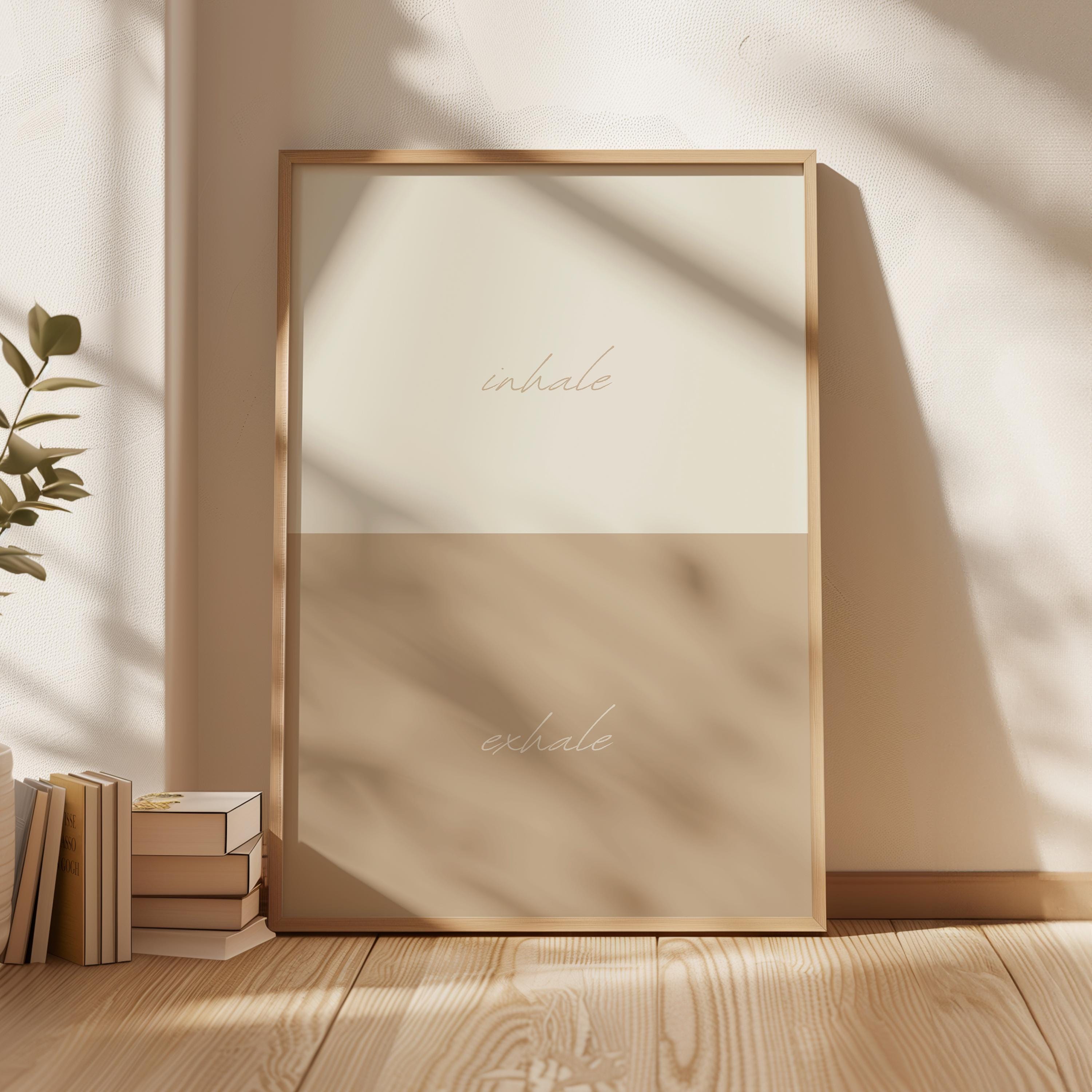 Inhale Exhale Mindfulness Gift Print | Meditation Art | Therapy Office Poster