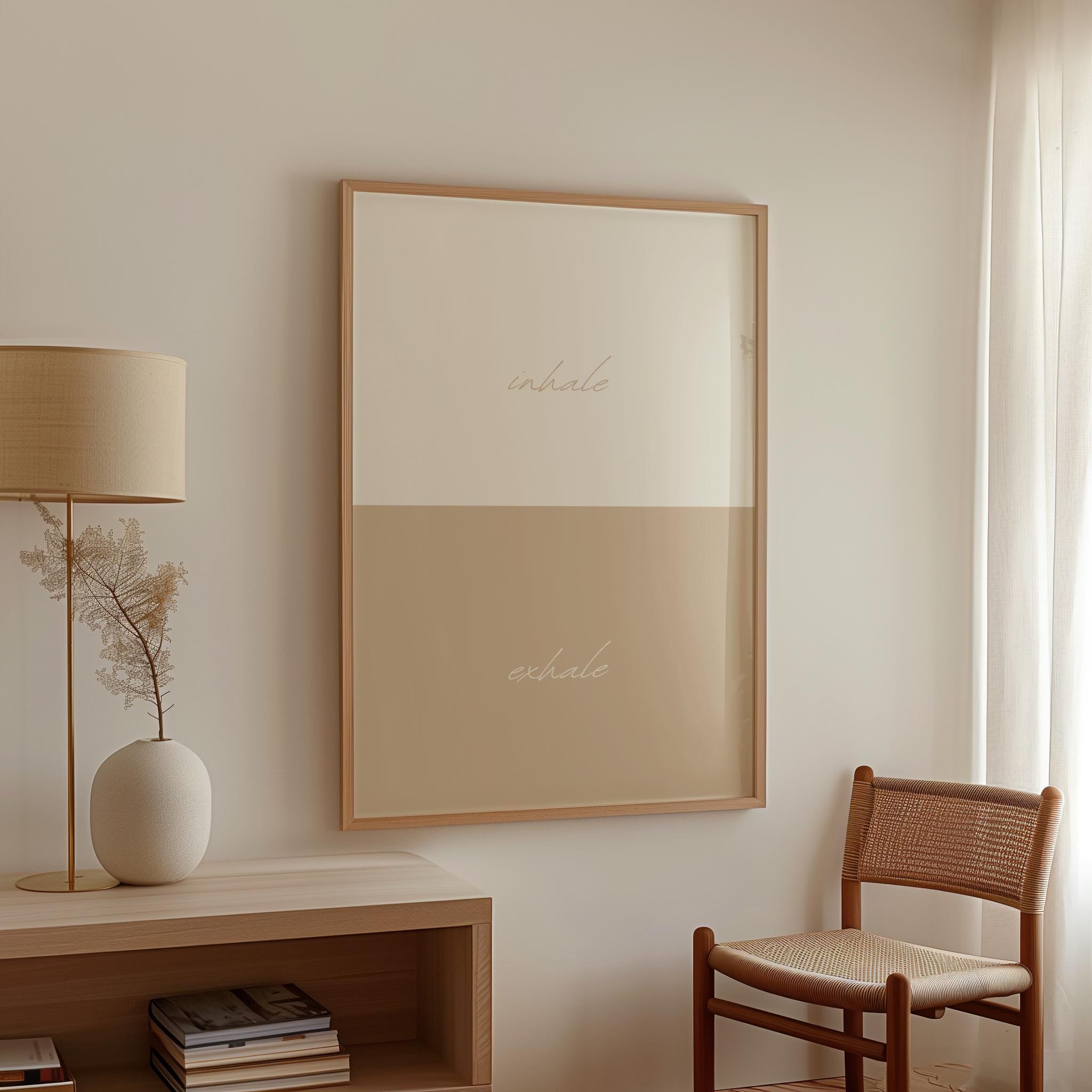 Inhale Exhale Mindfulness Gift Print | Meditation Art | Therapy Office Poster