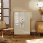 Minimalist Botanical Print, Beige Grass Illustration, Neutral Wall Art