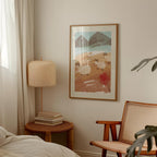 Mountain Meadows Nursery Room Print | Farm Goats Abstract Art | Countryside Painting