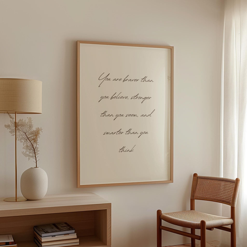 Winnie The Pooh "You Are Braver Than You Believe" Quote | A A Milne | Encouragement Gift