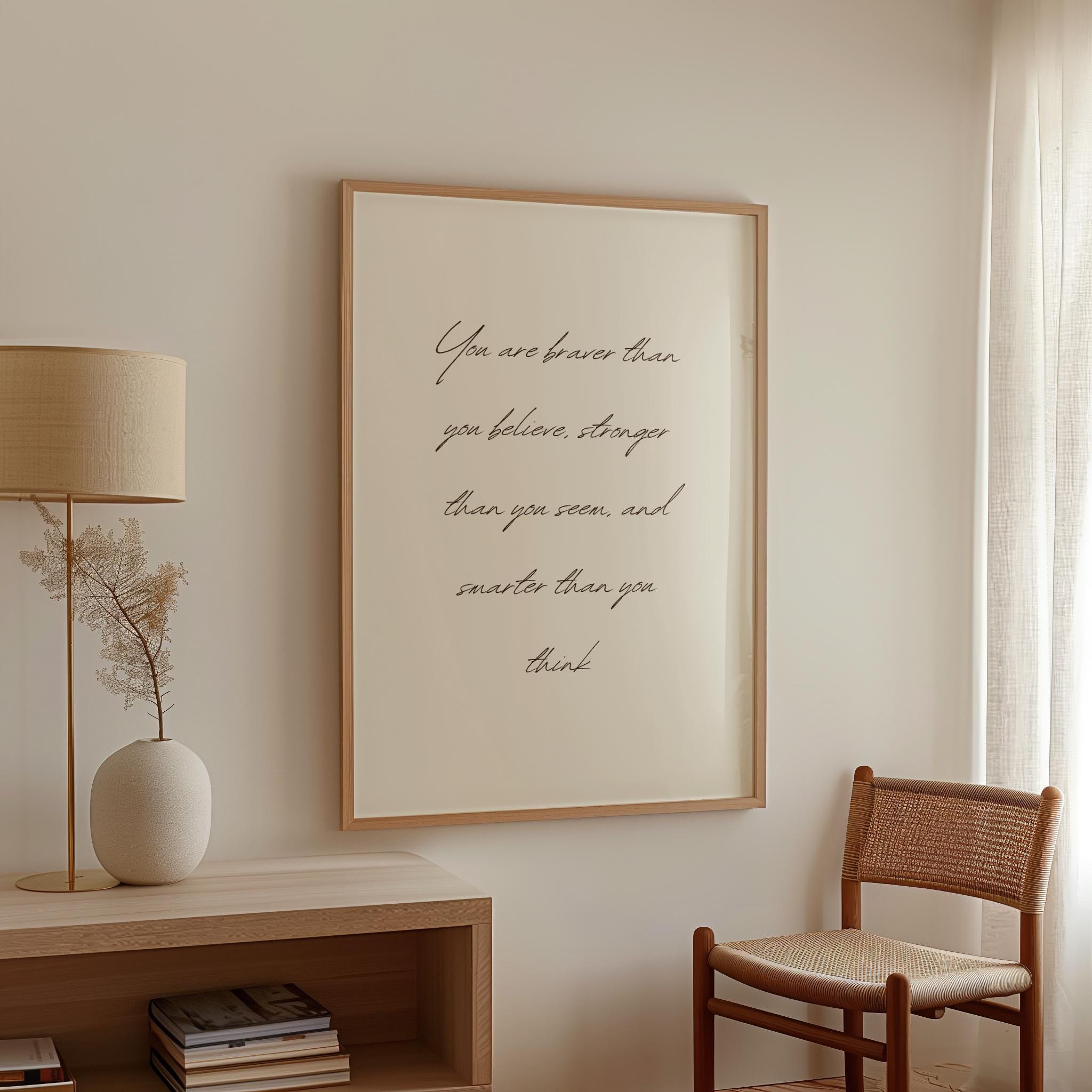 Winnie The Pooh "You Are Braver Than You Believe" Quote | A A Milne | Encouragement Gift