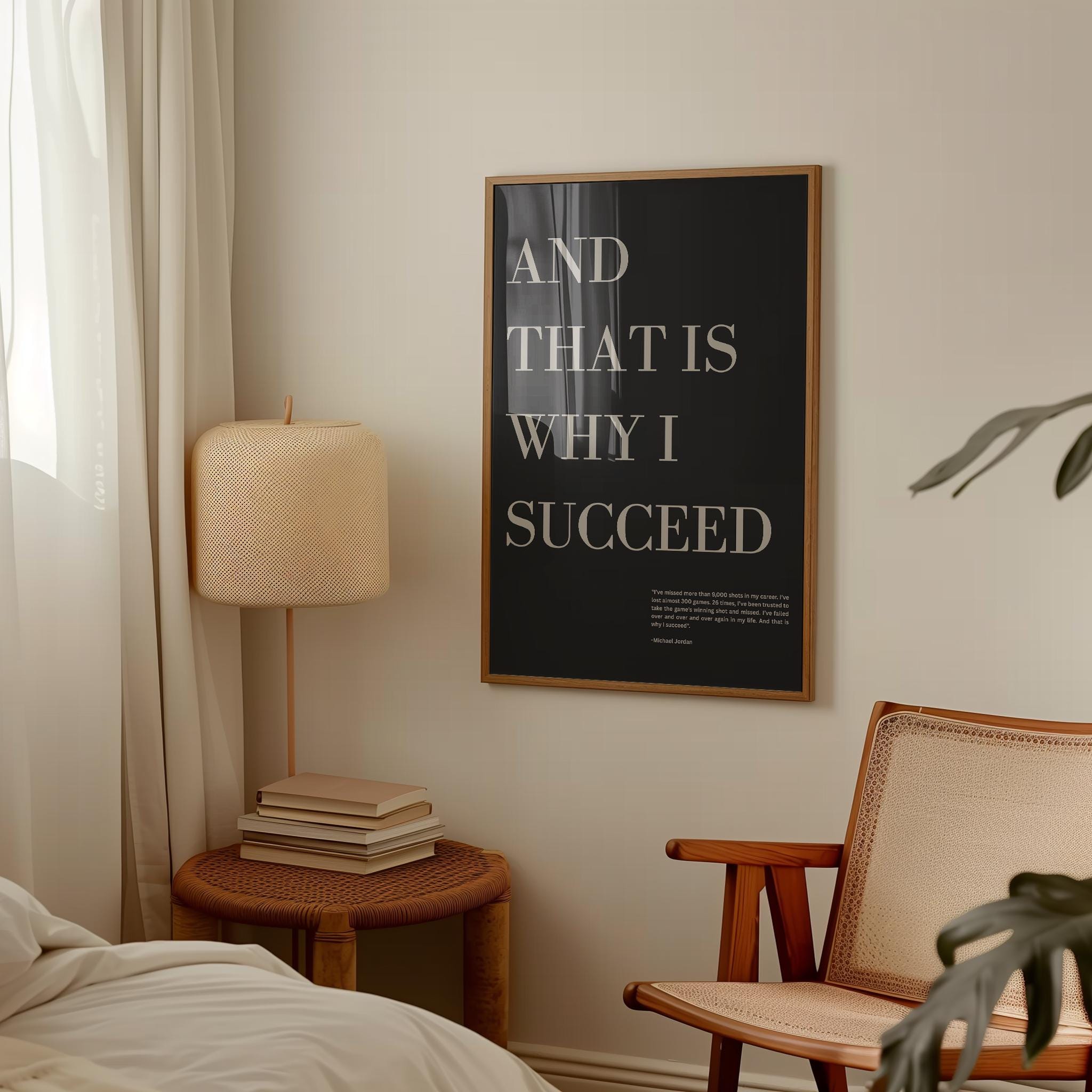 Michael Jordan "And That Is Why I Succeed" Quote Print | Motivational Wall Art